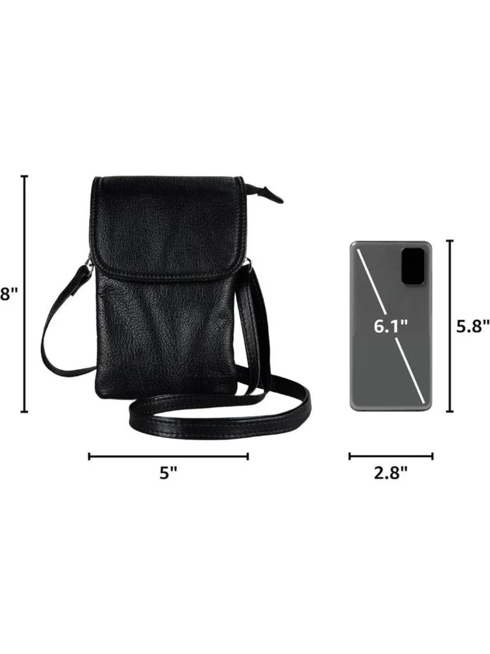 Genuine Leather Small Crossbody Bag for Women | Soft, Compact Travel Phone Purse